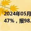 2024年05月24日快讯 全国碳市场今日收涨0.47%，报98.97元/吨