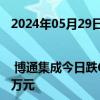 2024年05月29日快讯 龙虎榜 | 博通集成今日跌6.76%，知名游资宁波桑田路买入2395.33万元