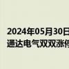 2024年05月30日快讯 汽车零部件概念震荡走强，福达股份 通达电气双双涨停