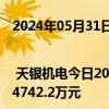 2024年05月31日快讯 龙虎榜 | 天银机电今日20CM涨停，深股通买入5204.38万元并卖出4742.2万元