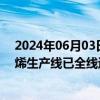 2024年06月03日快讯 南山智尚：3600吨超高分子量聚乙烯生产线已全线运营