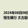 2024年08月08日快讯 6只港股昨日获公司回购，友邦保险 恒生银行 太古股份公司B回购金额最大