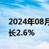 2024年08月20日快讯 欧元区7月CPI同比增长2.6%