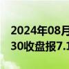 2024年08月22日快讯 在岸人民币兑美元16:30收盘报7.1376