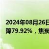 2024年08月26日快讯 山西焦化：上半年归母净利润同比下降79.92%，焦炭产品收入降幅较大