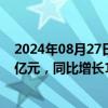 2024年08月27日快讯 永泰能源：上半年归母净利润11.89亿元，同比增长17.45%