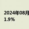 2024年08月29日快讯 德国今年8月通胀率为1.9%