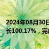 2024年08月30日快讯 申通快递：上半年归母净利润同比增长100.17%，完成快递业务量102.27亿件