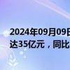 2024年09月09日快讯 三一重工：前8月公司在非洲销售额达35亿元，同比上升超60%