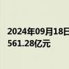 2024年09月18日快讯 中国化学：前8月实现合同金额合计2561.28亿元