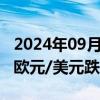 2024年09月23日快讯 法国PMI数据公布后，欧元/美元跌0.4%